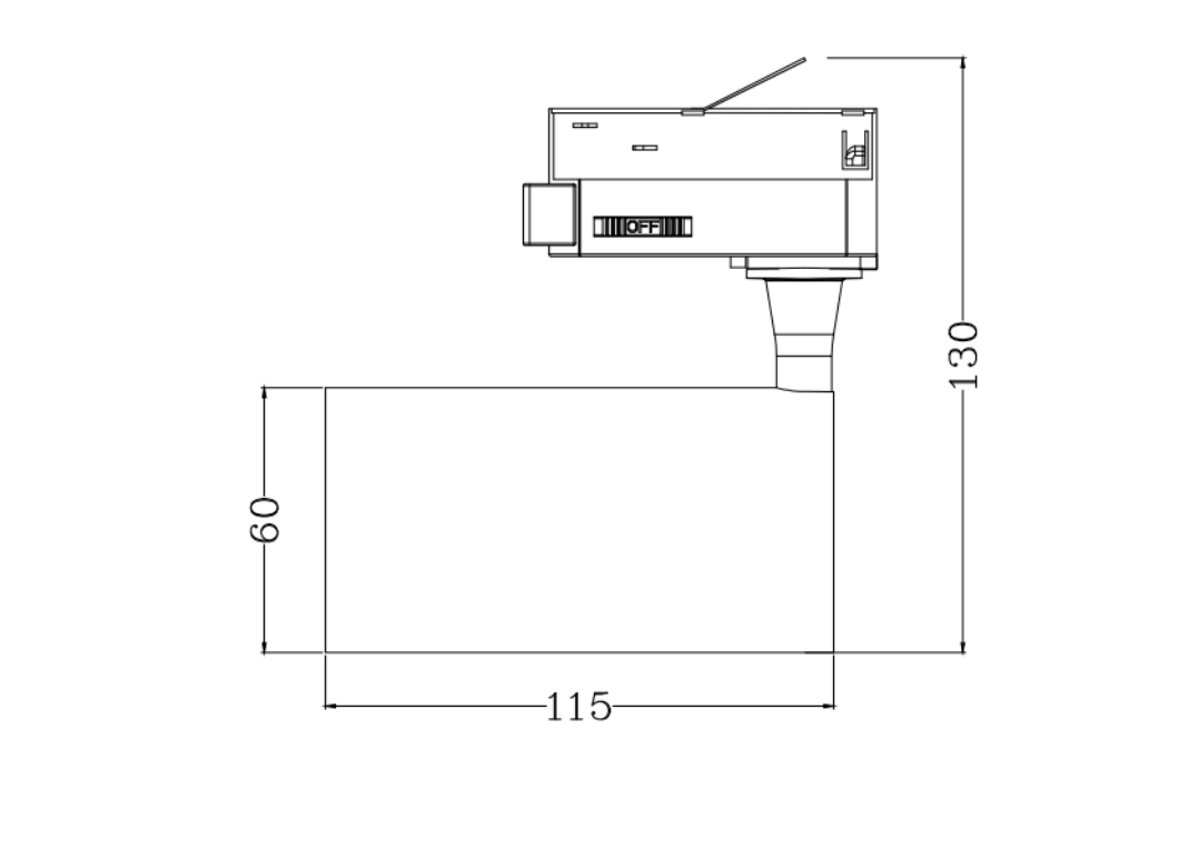 7W led spot track lighting size