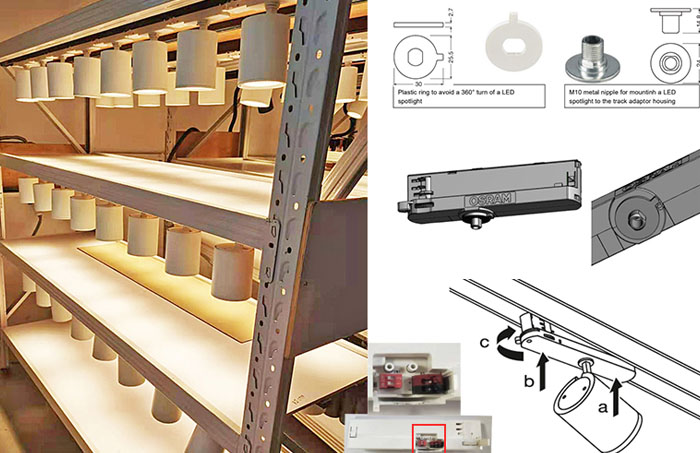 LED Track Spotlight with Osram Integrated Driver detail