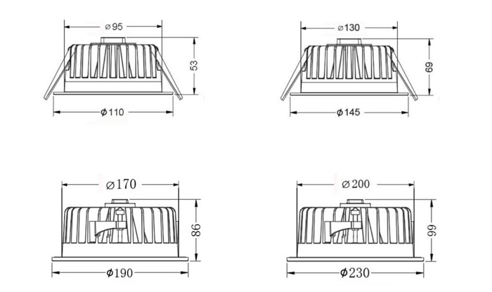 Belin Series 50W LED Recessed Downlight